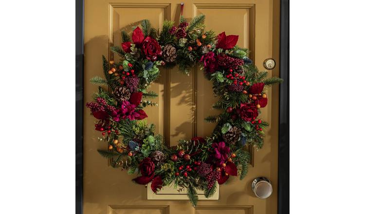 Habitat Plum Foliage Traditional Christmas Wreath