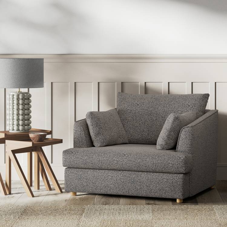 Habitat Holmfirth Fabric Cuddle Chair - Charcoal 0