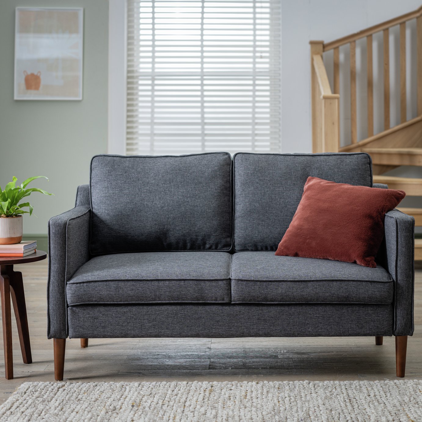 Buy Argos Home Knox Fabric 2 Seater Sofa - Charcoal | Sofas | Argos