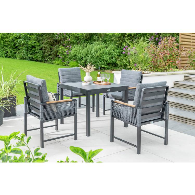 Norfolk Leisure Bellmount 4 Seater Aluminium Patio Set- Grey 0