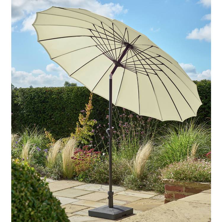 Norfolk Leisure Geisha 2.5m Tilting Garden Parasol - Taupe 0