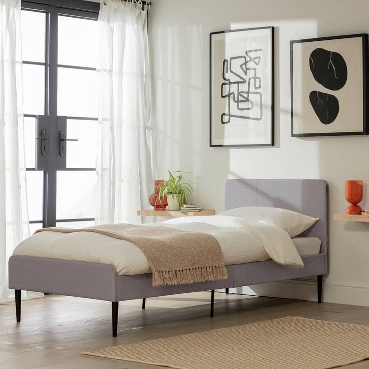 Argos Home Kristopher Single Fabric Bed Frame - Grey 0