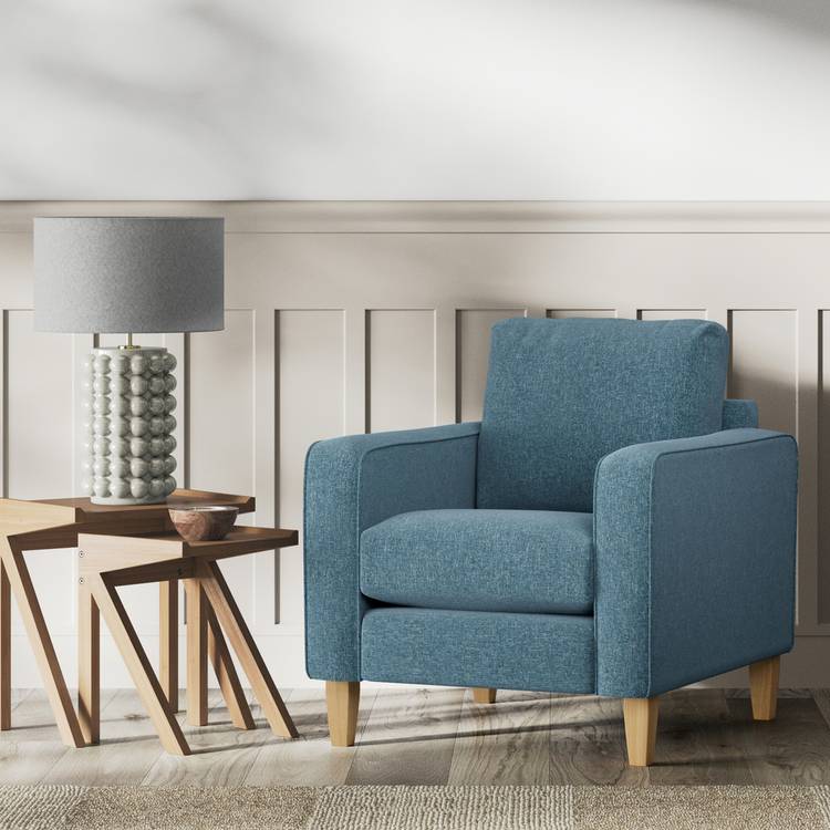 Habitat Flint Fabric  Armchair - Blue 0