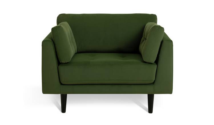 Habitat Kleo Fabric Cuddle Chair - Forest Green