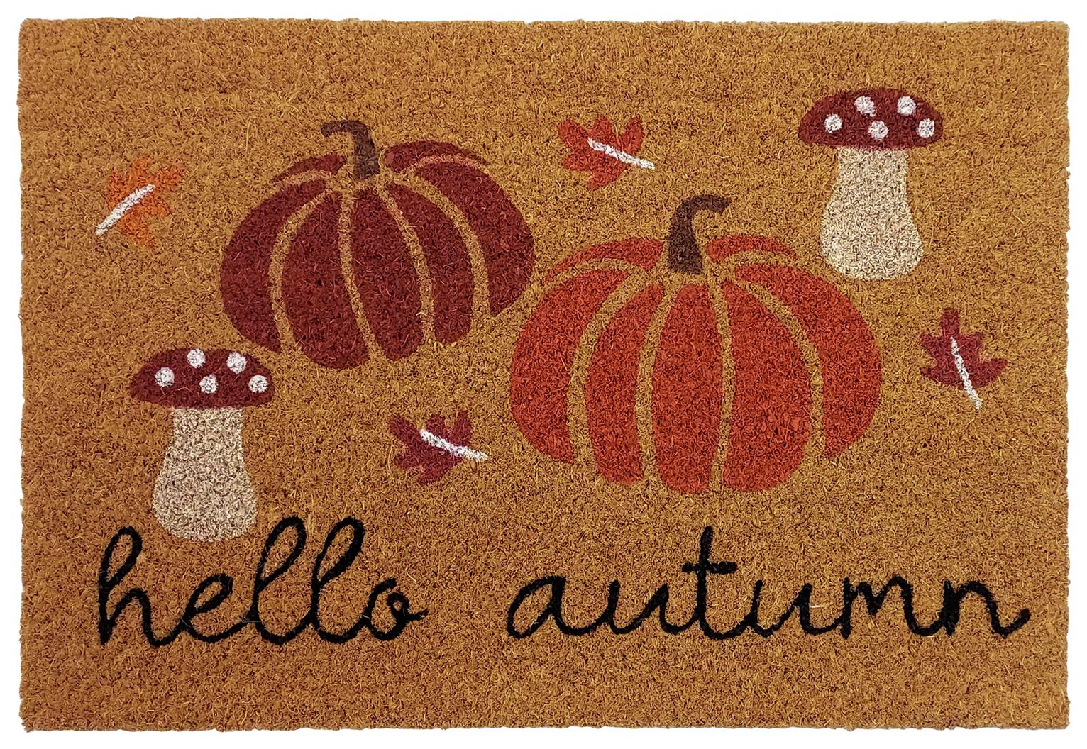 Mighty Mats Hello Autumn Natural Short Pile Doormat -40x60cm