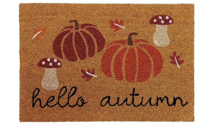 Mighty Mats Hello Autumn Coir Doormat- 40x60cm - Natural