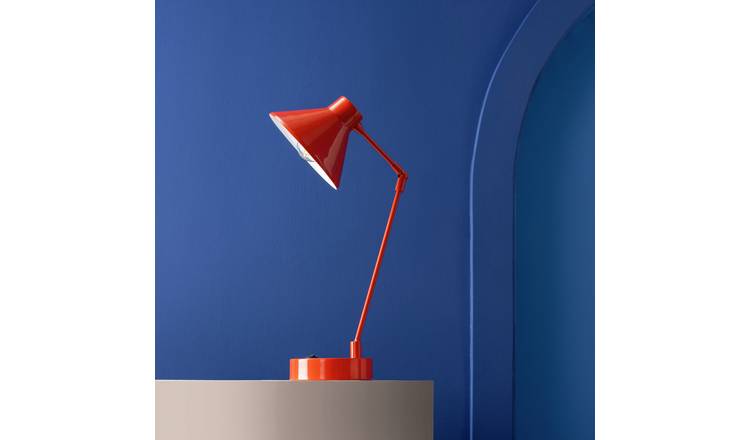 Habitat 60 Bobby 52cm Metal Table Lamp - Red