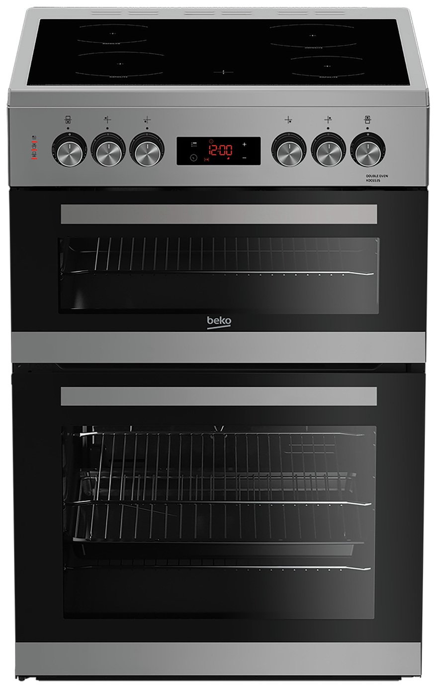 Beko KDC653S 60cm Double Oven Electric Cooker - Silver