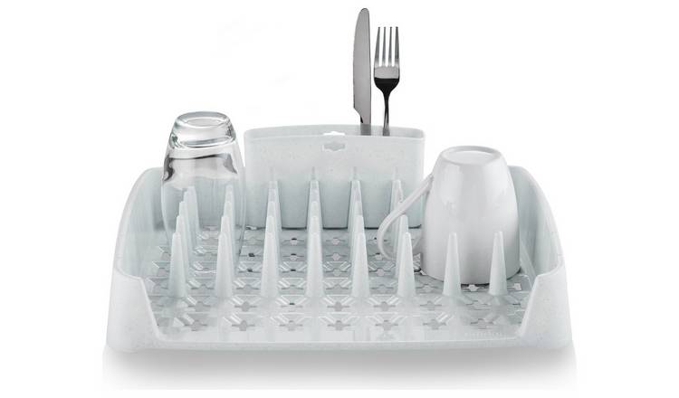 Minky Plastic Dish Rack With Caddy - White