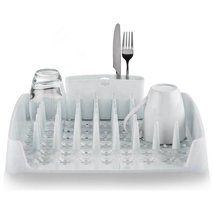 Minky Plastic Dish Rack With Caddy - White 0