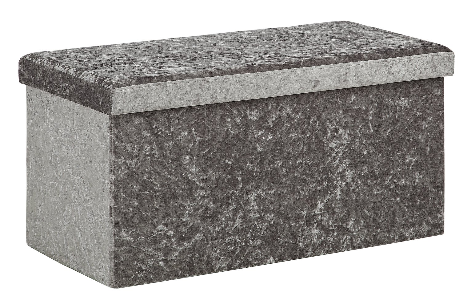 Argos Home Ashridge Large Velvet Ottoman - Silver Grey