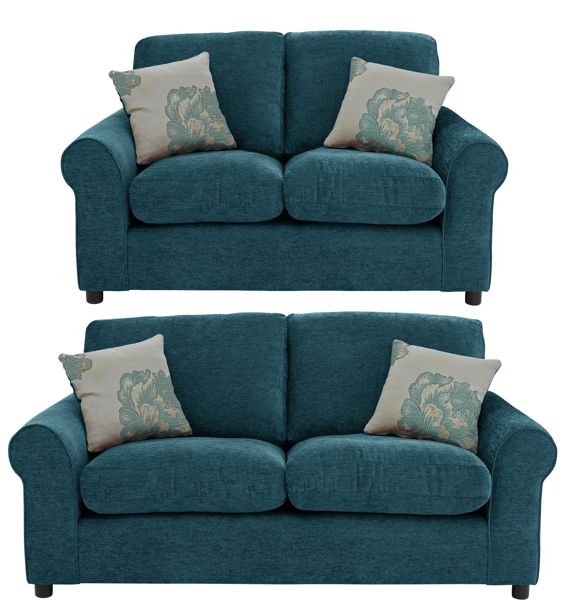 Argos Home Tessa Fabric 3 Seat & Compact 3 Seat Sofa - Teal