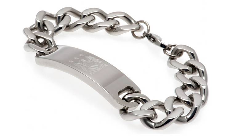 Stainless Steel Manchester City Heavy ID Bracelet