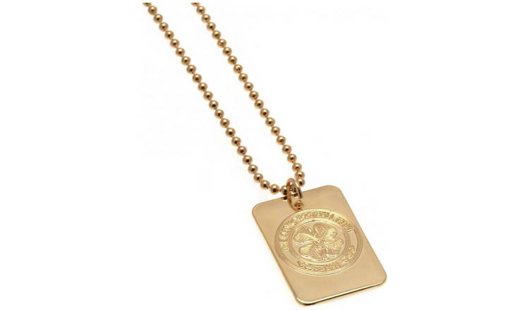 Gold Plated Celtic Dog Tag & Ball Chain.