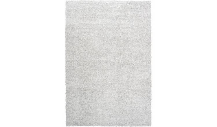 Mega Flooring White Modern Plain Rug - 67 x 140cm