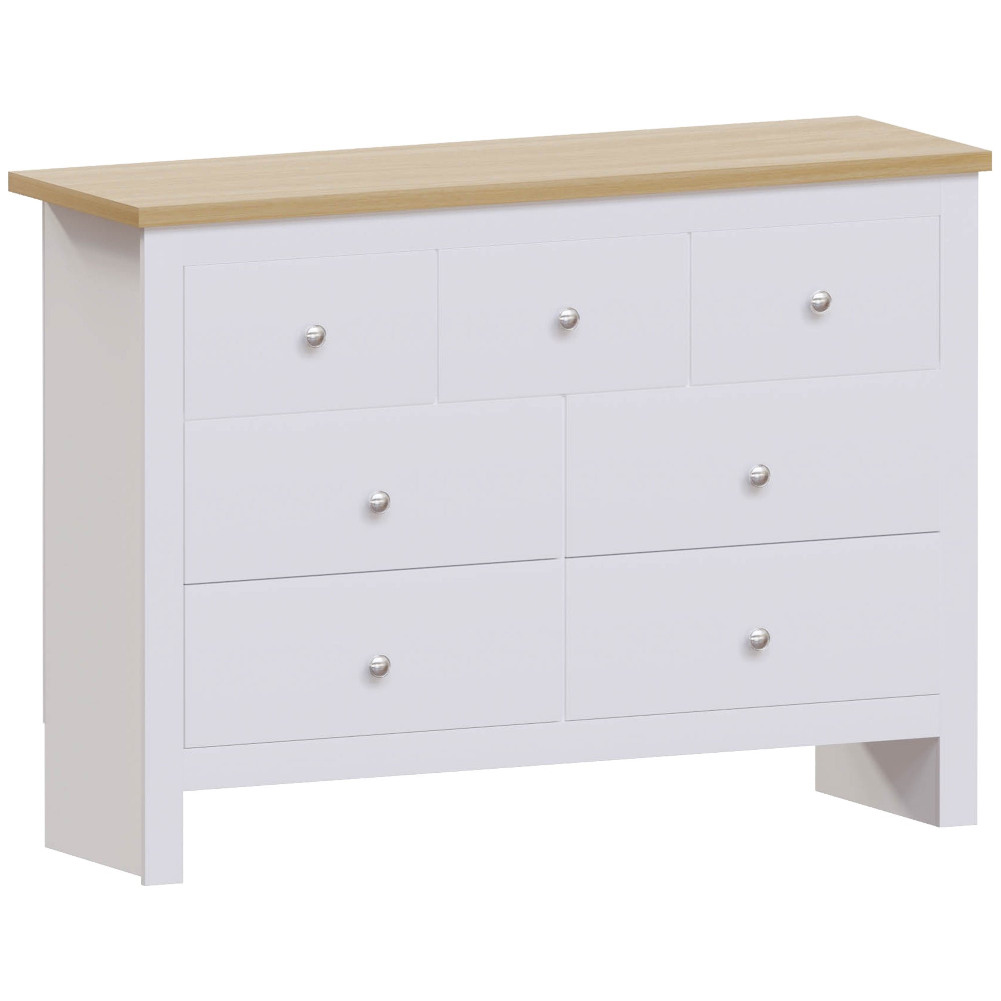 Vida Designs Arlington 4+3 Drawer Chest - White - Image 2