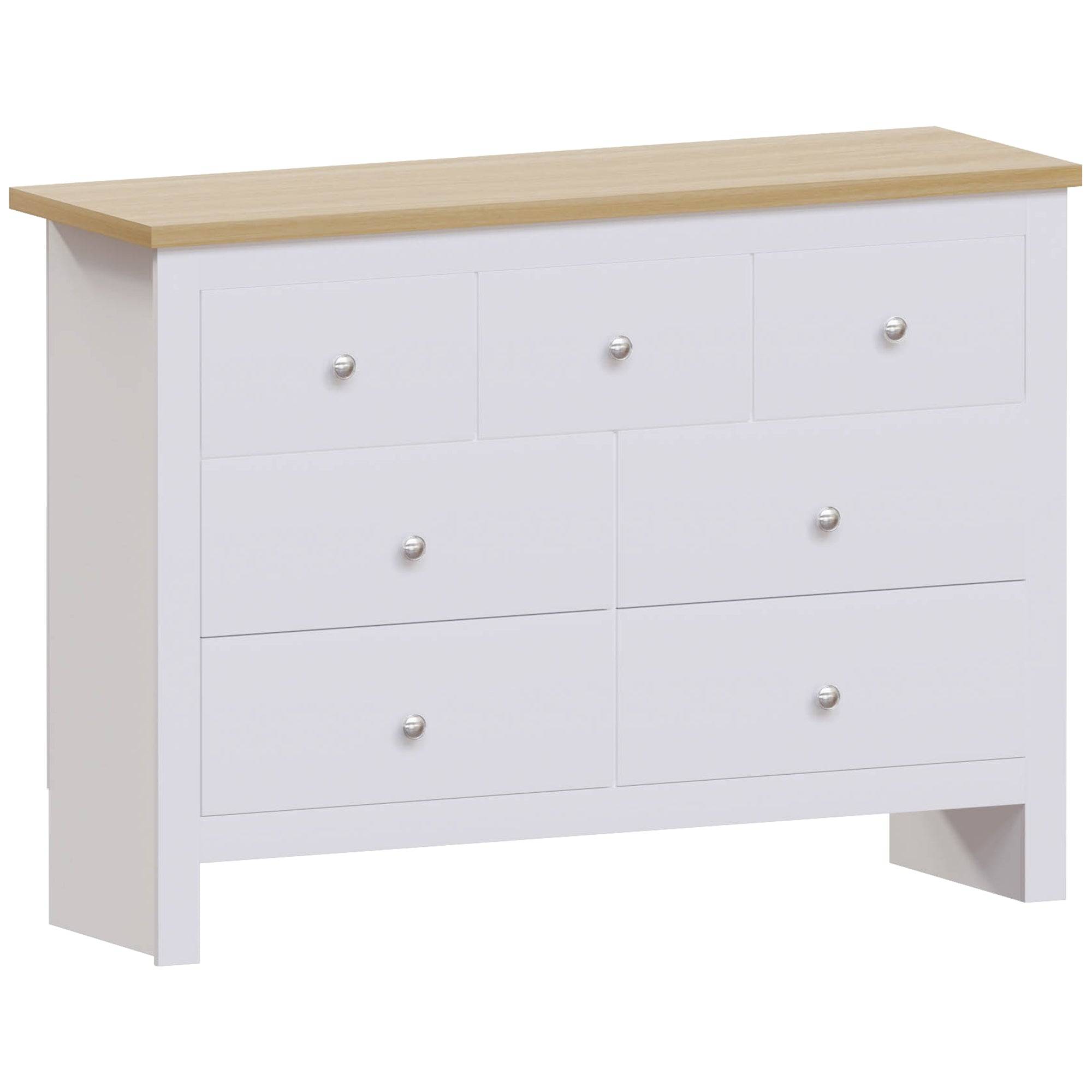Vida Designs Arlington 4+3 Drawer Chest - White - Image 2