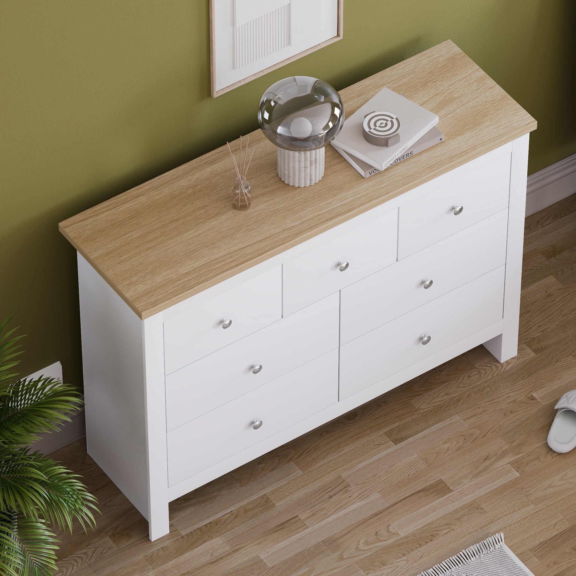 Vida Designs Arlington 4+3 Drawer Chest - White - Image 3