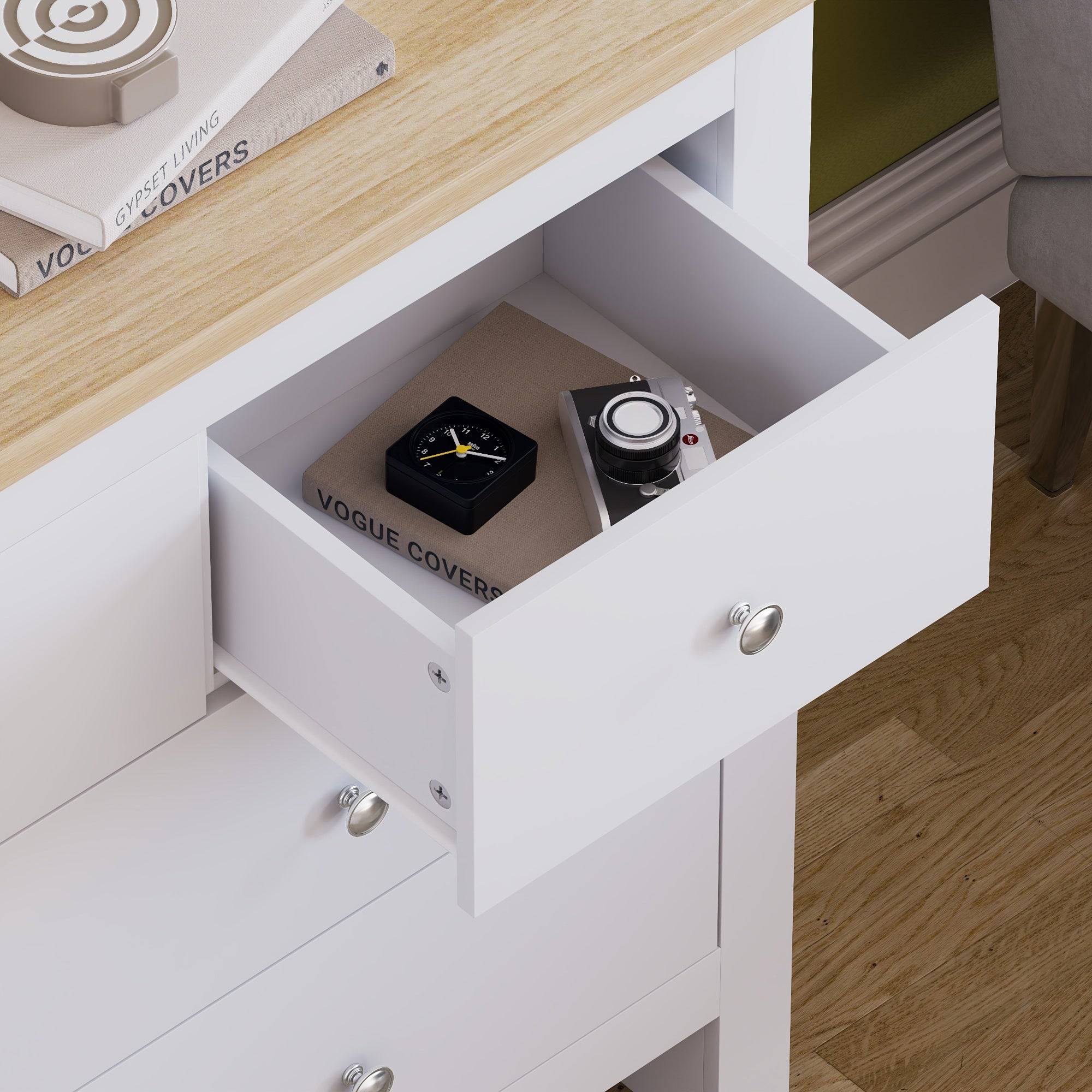 Vida Designs Arlington 4+3 Drawer Chest - White - Image 4