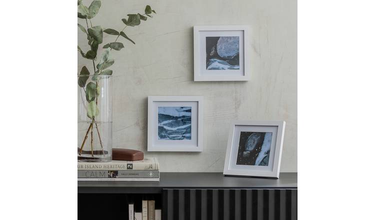 Habitat 3 Pack White Wooden Picture Frames - 4x4"