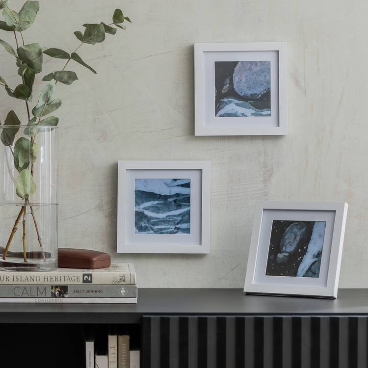 Habitat 3 Pack White Wooden Picture Frames - 4x4" 0