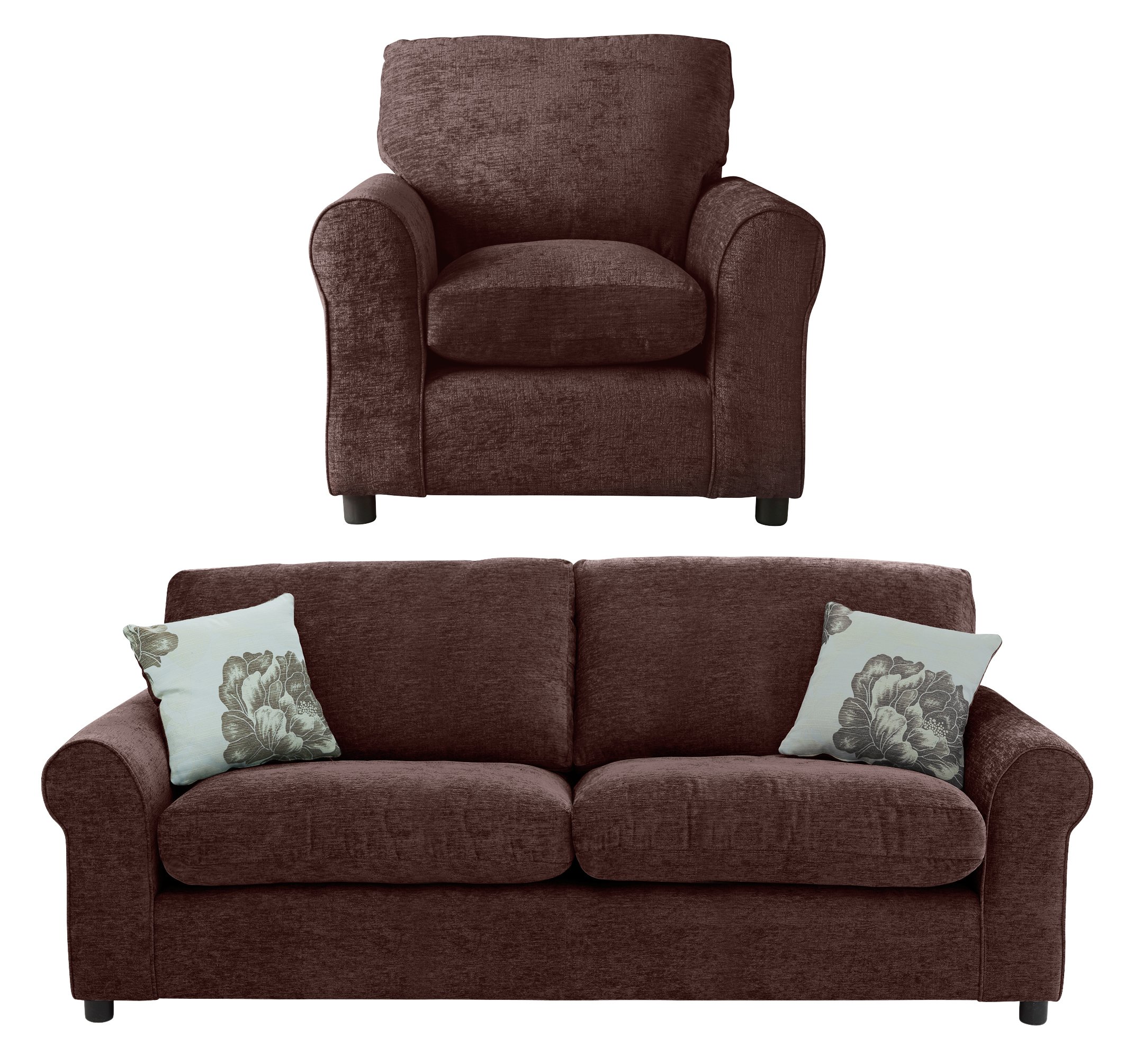 Argos Home Tessa Fabric 3 Seater Sofa and Chair Chocolate 5709571 Argos Price Tracker pricehistory