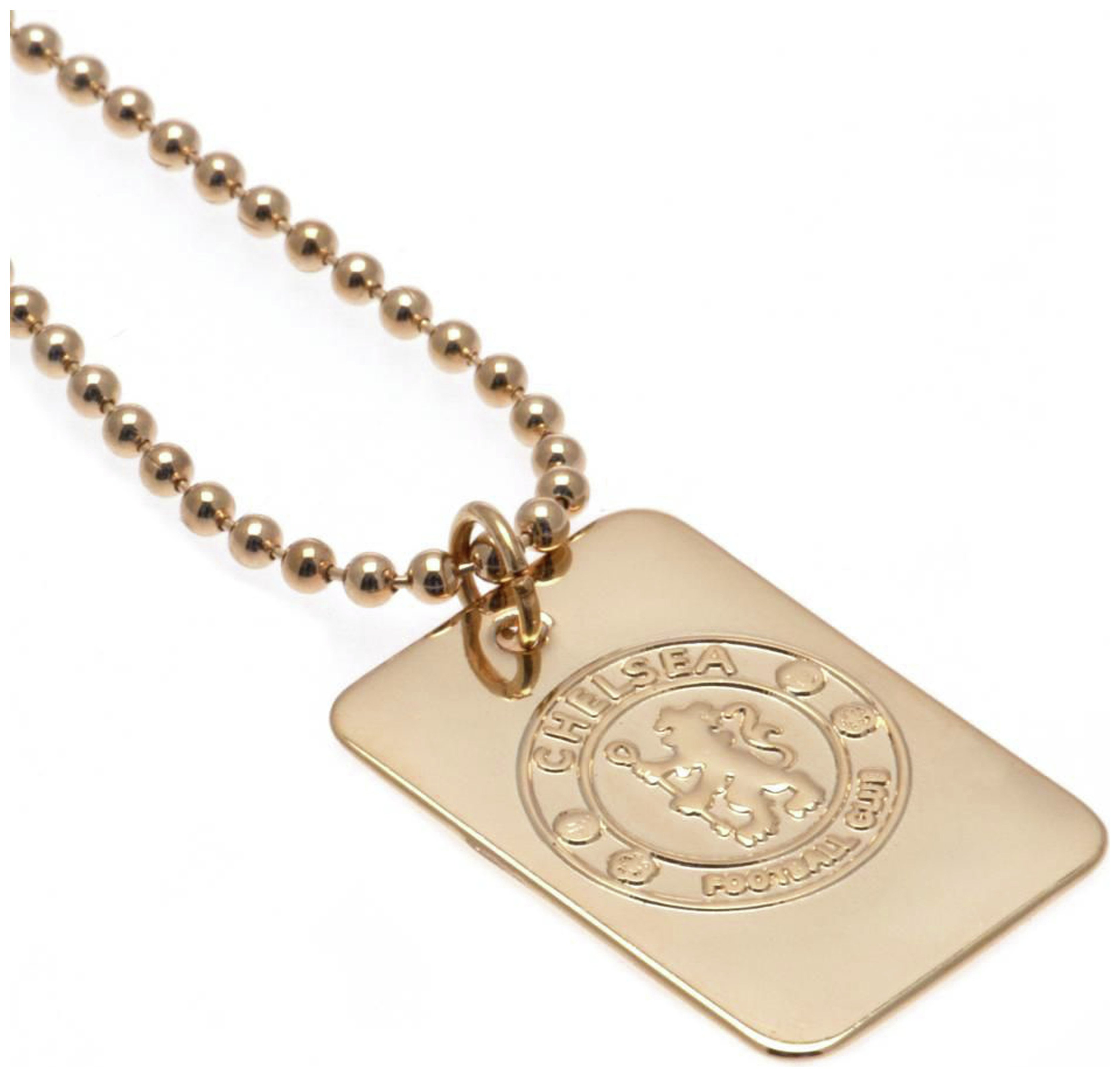 Gold Plated Chelsea Dog Tag & Ball Chain.