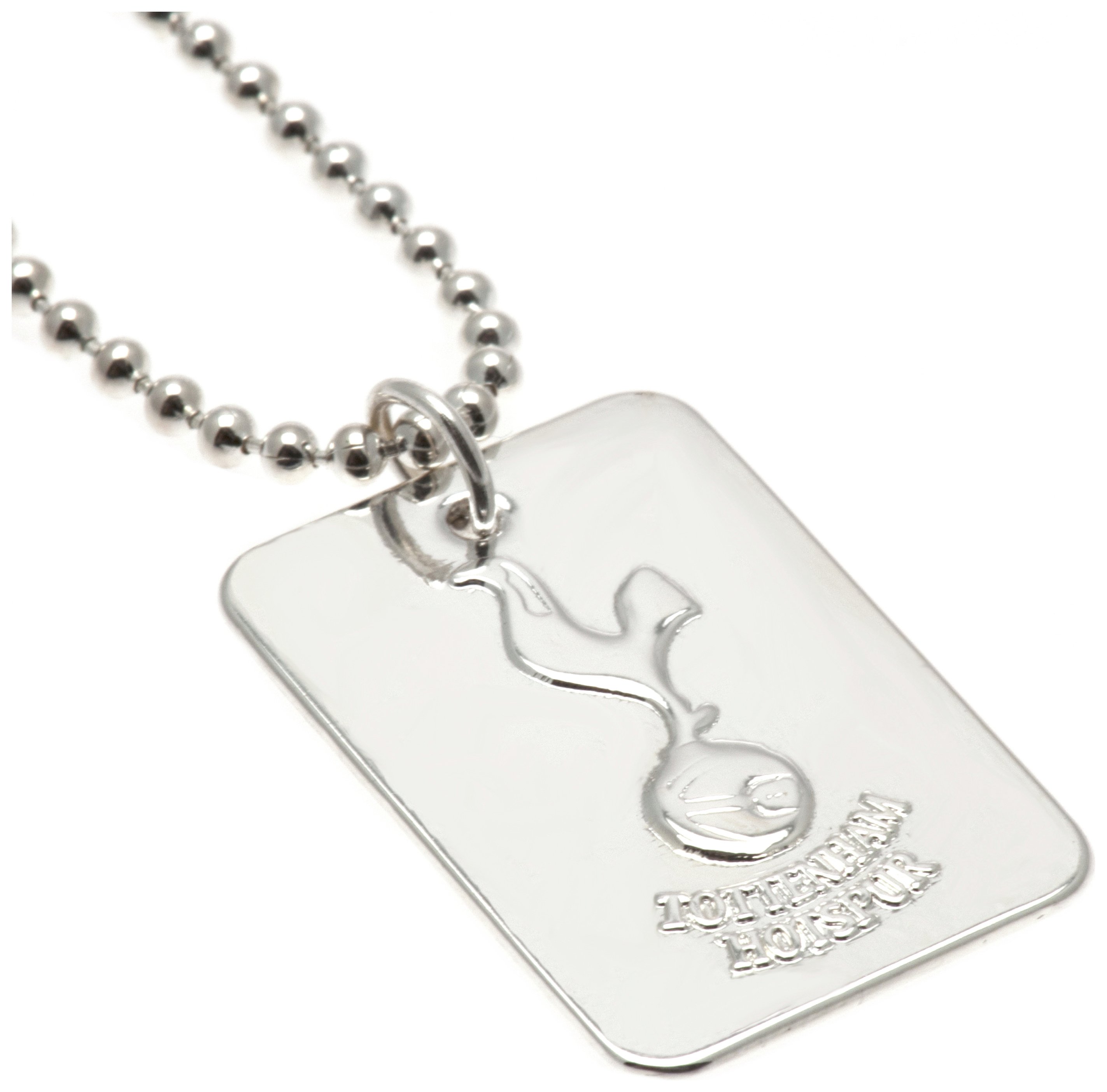 Silver Plated Tottenham Dog Tag & Ball Chain