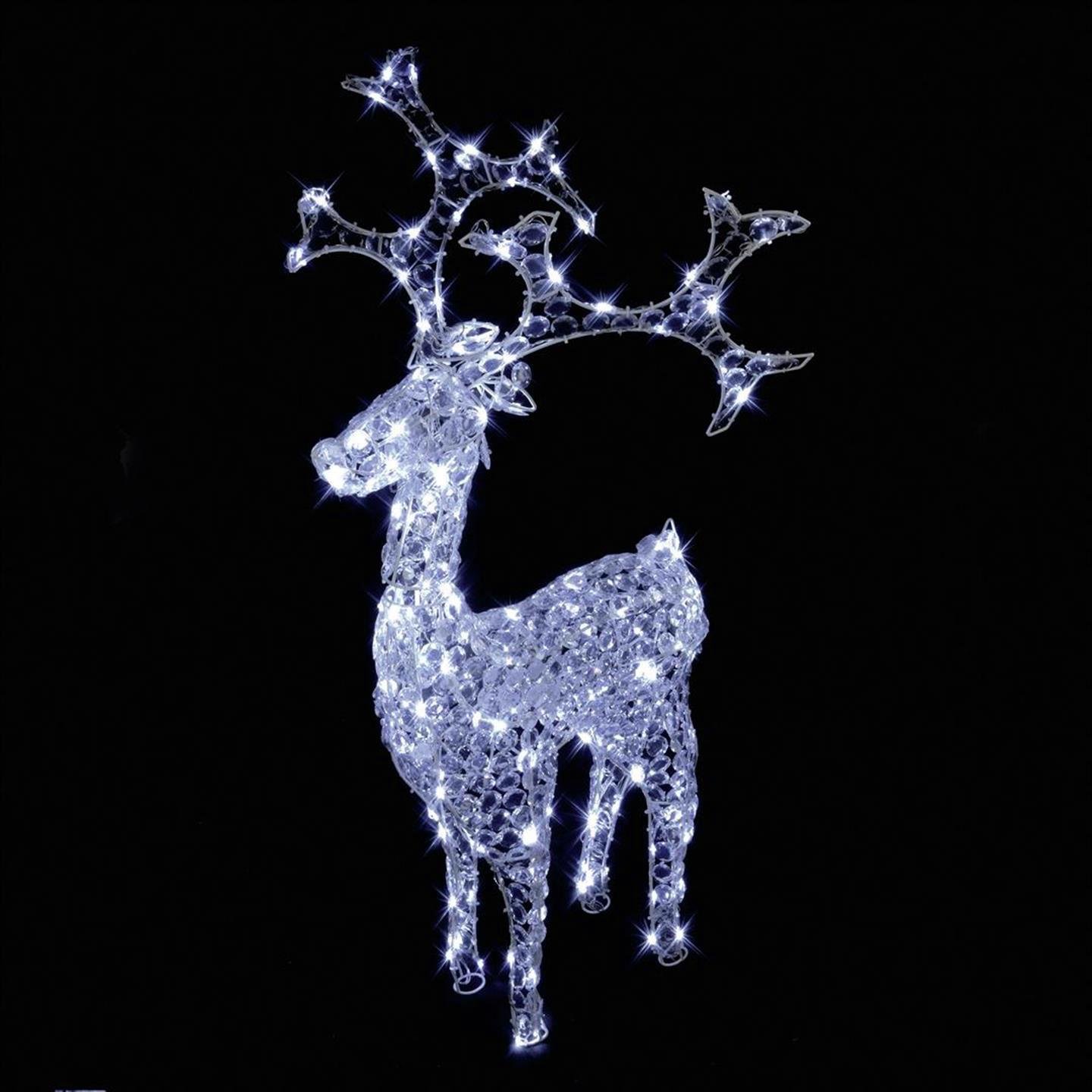 Premier Decorations LED Reindeer with Prism - White