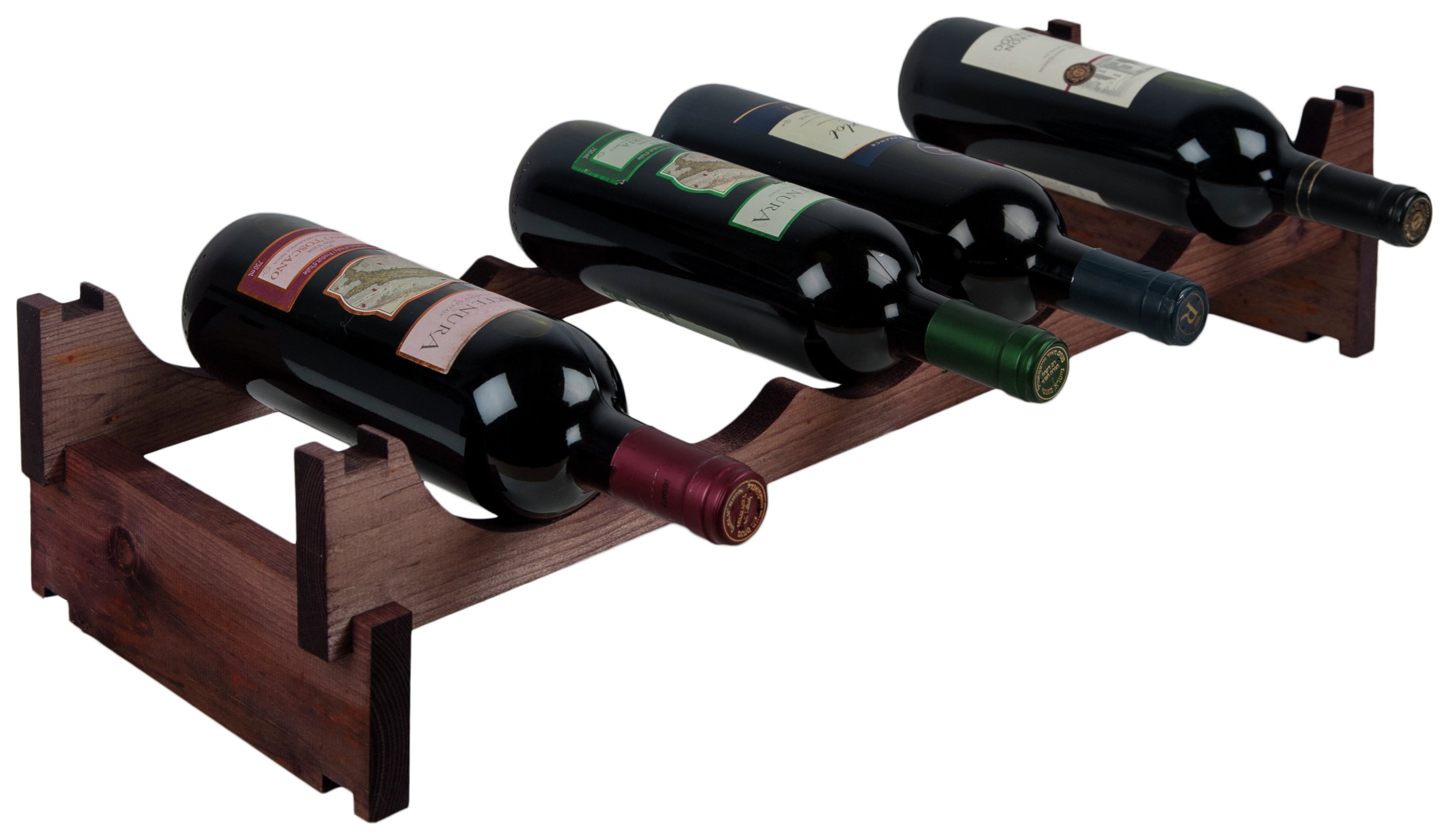 RTA 6 Bottle 6 in 1 Modular Dark Pine Wine Rack