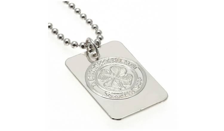 Silver Plated Celtic FC Dog Tag & Ball Chain.