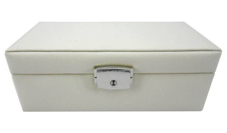 Buy Cream Faux Leather Jewellery Box With Lock Jewellery Boxes And Hangers Argos