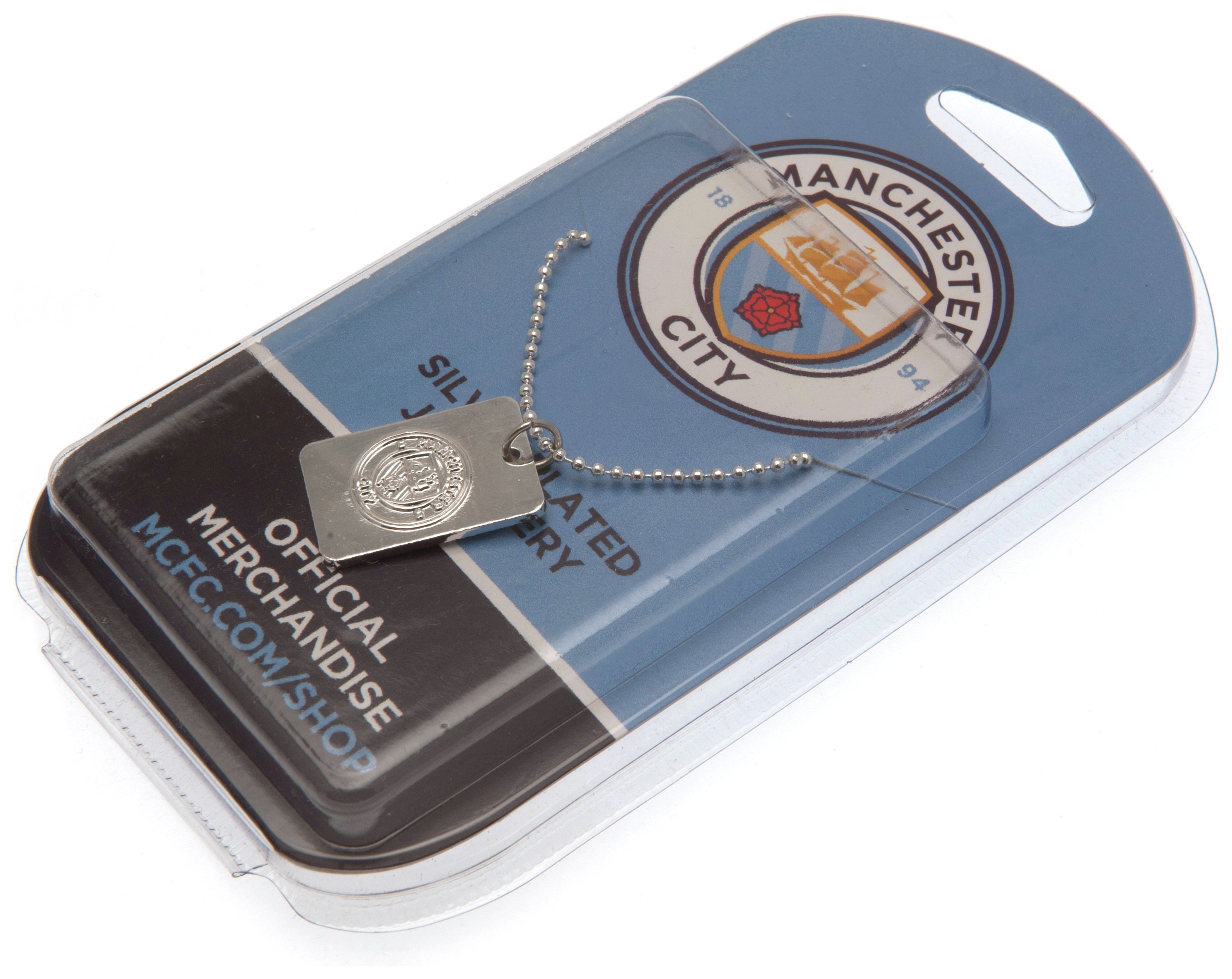 Silver Plated Manchester City Dog Tag & Ball Chain Review