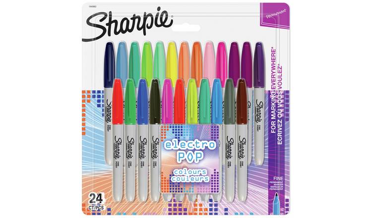 Sharpie Electro Pop Assorted Permanent Markers - Pack of 24
