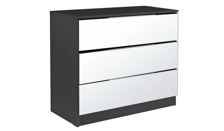 Buy Argos Home Sandon 3 Drawer Chest Black And Mirrored