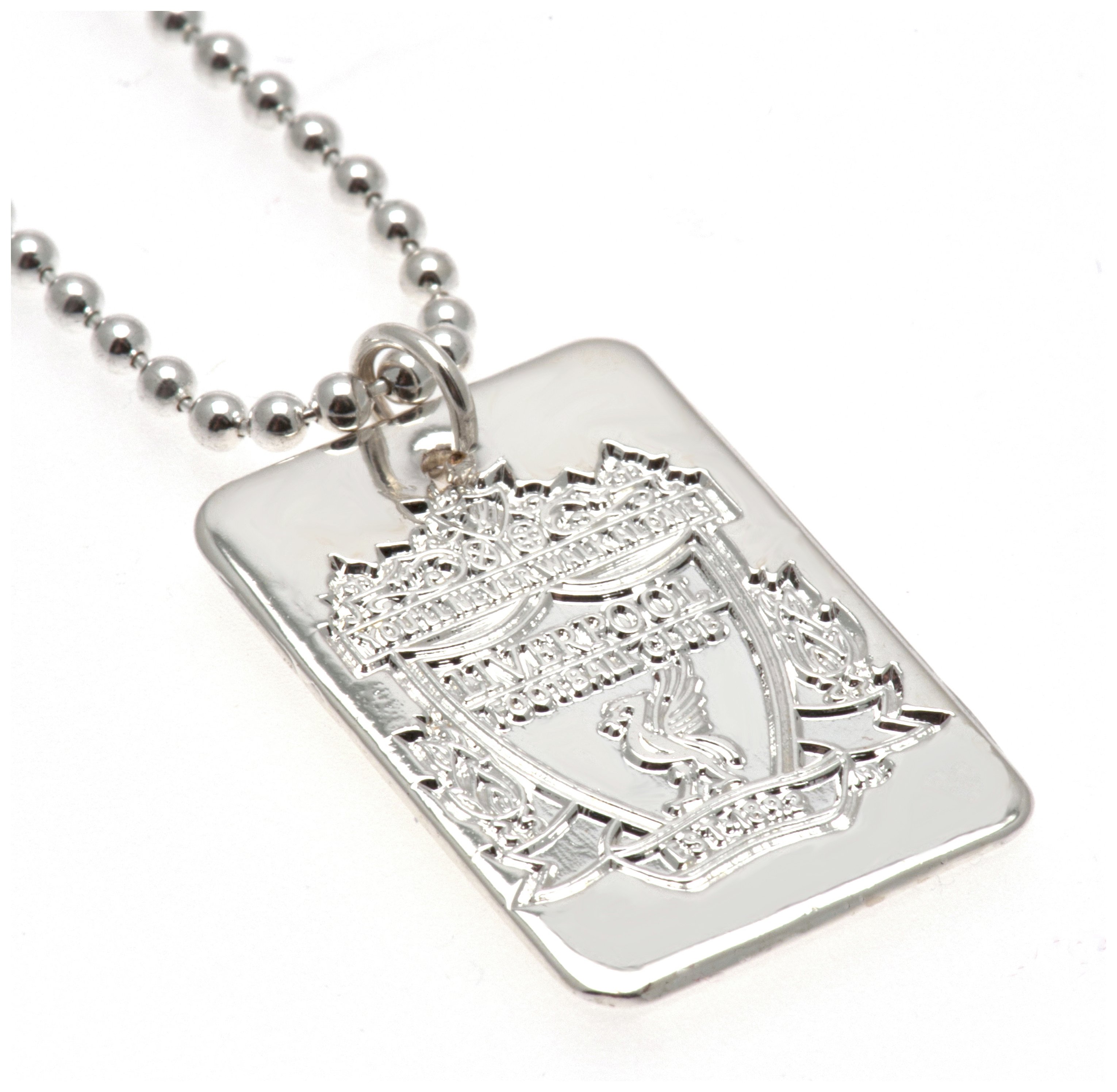 Silver Plated Liverpool Dog Tag & Ball Chain.
