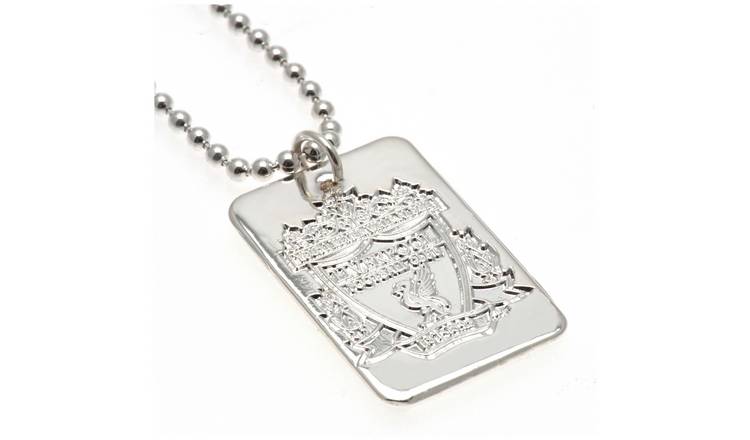 Silver Plated Liverpool Dog Tag & Ball Chain.