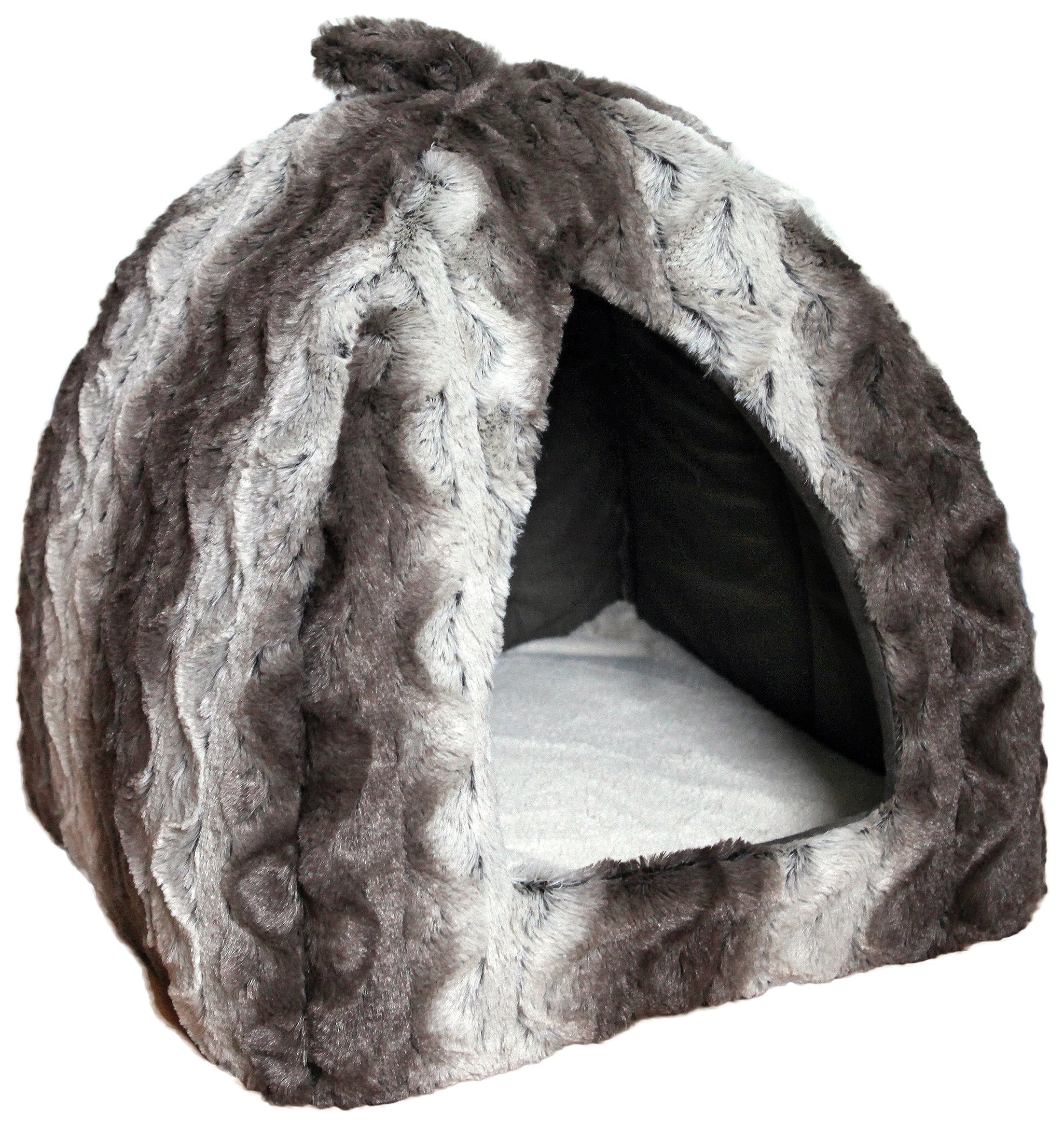 rosewood grey teddy bear cat bed