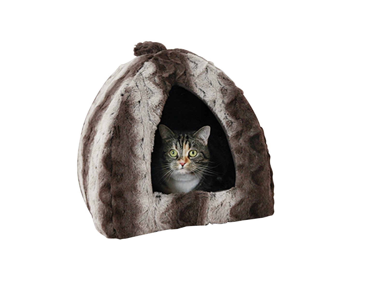 Rosewood Swirl Cat Top Igloo - Medium