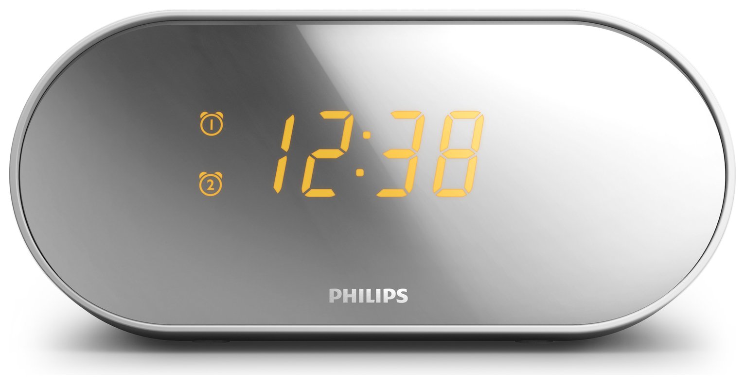 Philips AJ2000 Mirrored Clock Radio (5724549) Argos Price Tracker