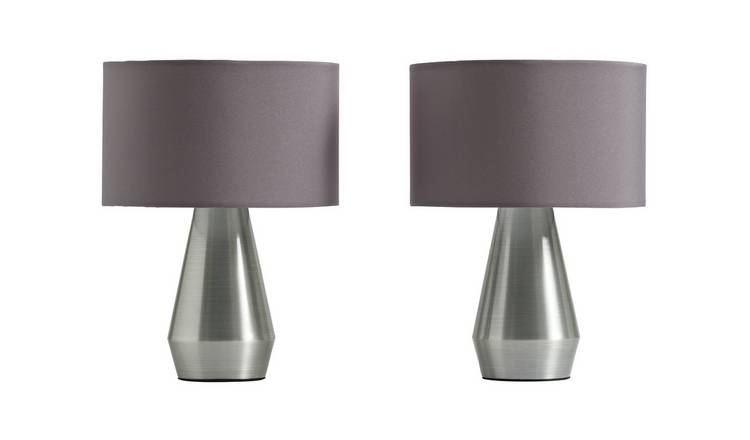 Buy Habitat Maya Pair of Touch Table Lamps - Grey | Table lamps | Habitat