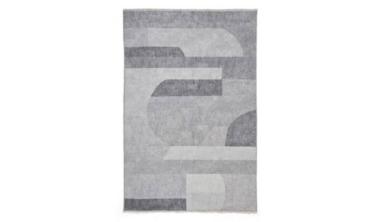 Mega Flooring Grey Modern Geometric Rug - 122 x 170cm