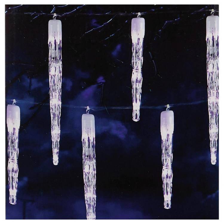 Premier Decorations 72 White LED Christmas Icicles Lights 0