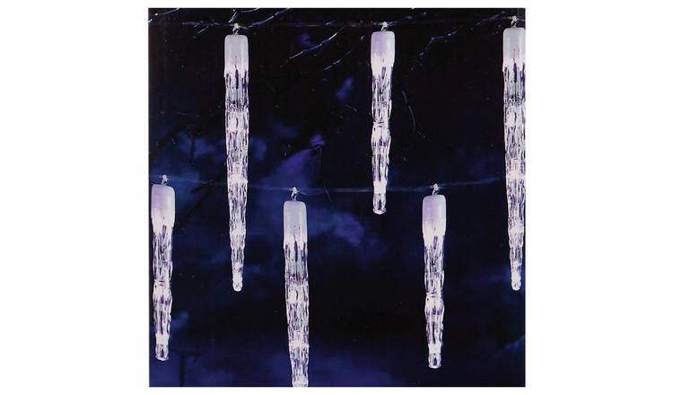 Premier Decorations 72 White LED Christmas Icicles Lights