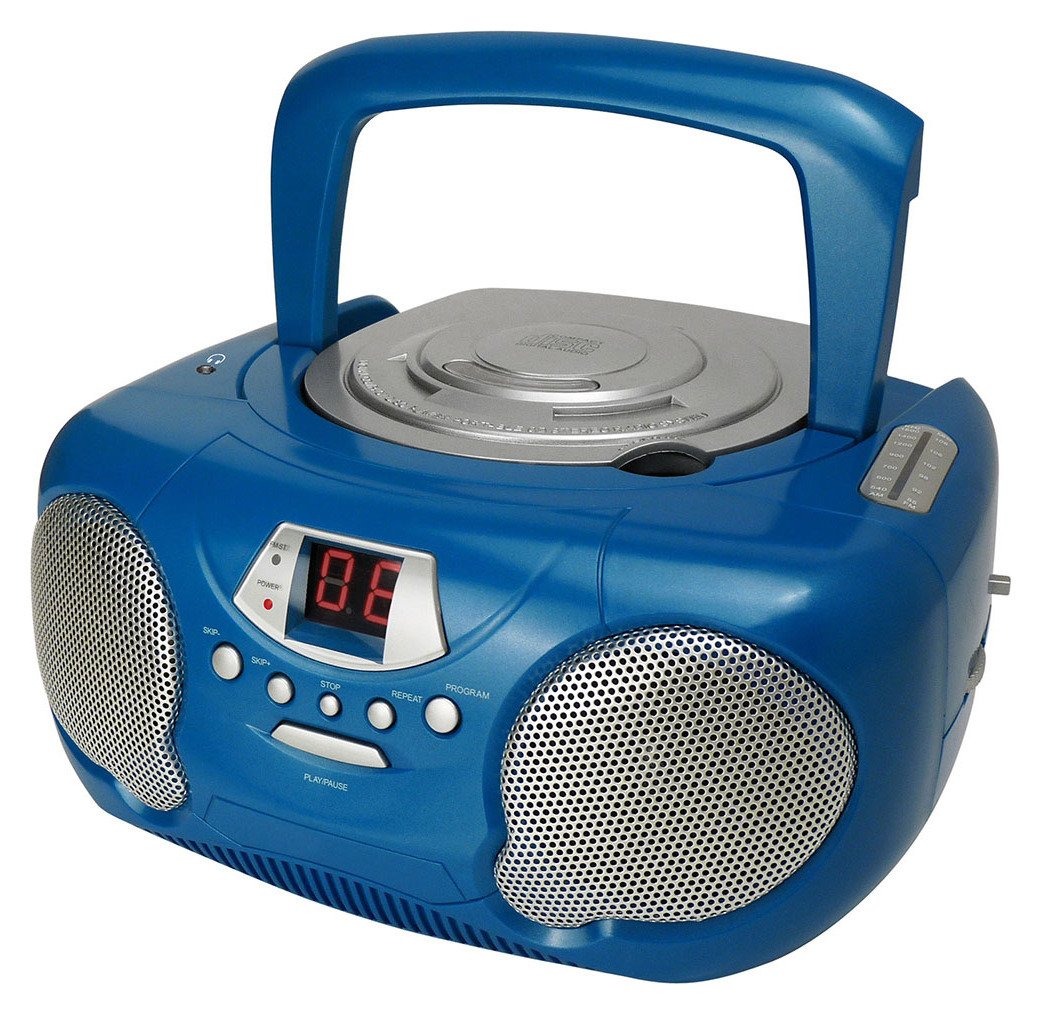 Groov-e GVPS713/BE Boombox CD Player with Radio - Blue
