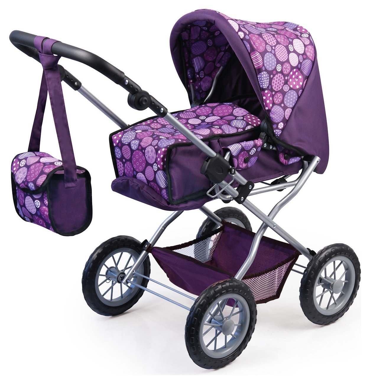 Bayer Dolls Pram Combi Grande Purple Pattern