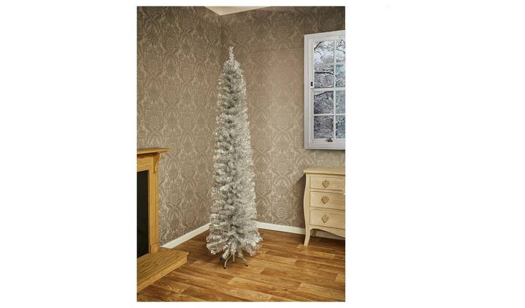 Premier Decorations 6ft Slim Pine Christmas Tree - Silver