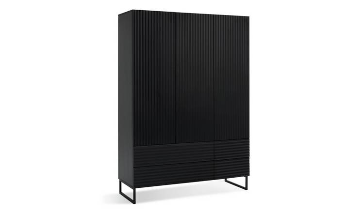 Habitat Cairo 3 Door 4 Drawer Wardrobe - Black