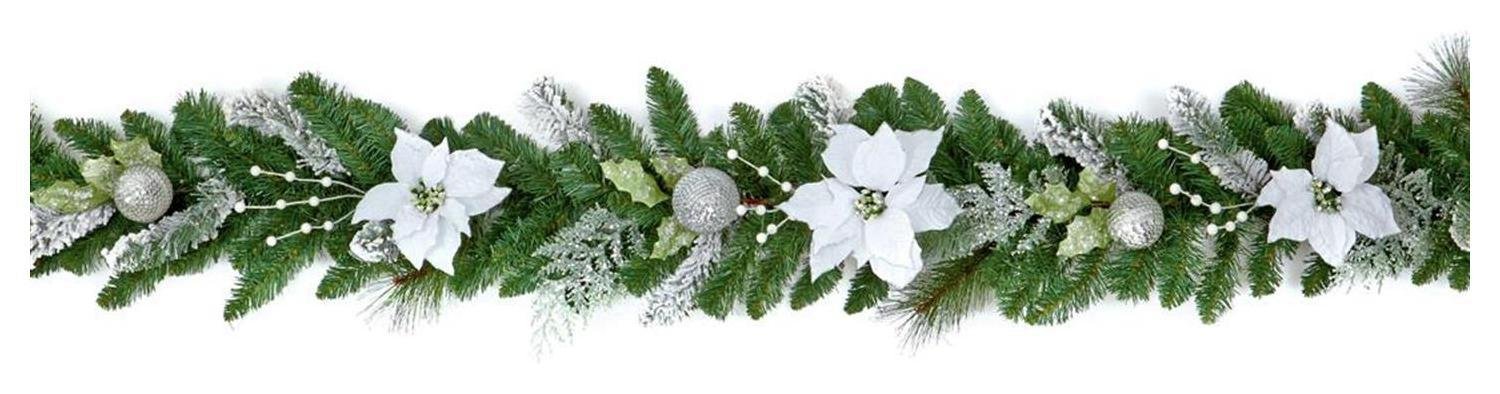 Poinsetta Garland - White.