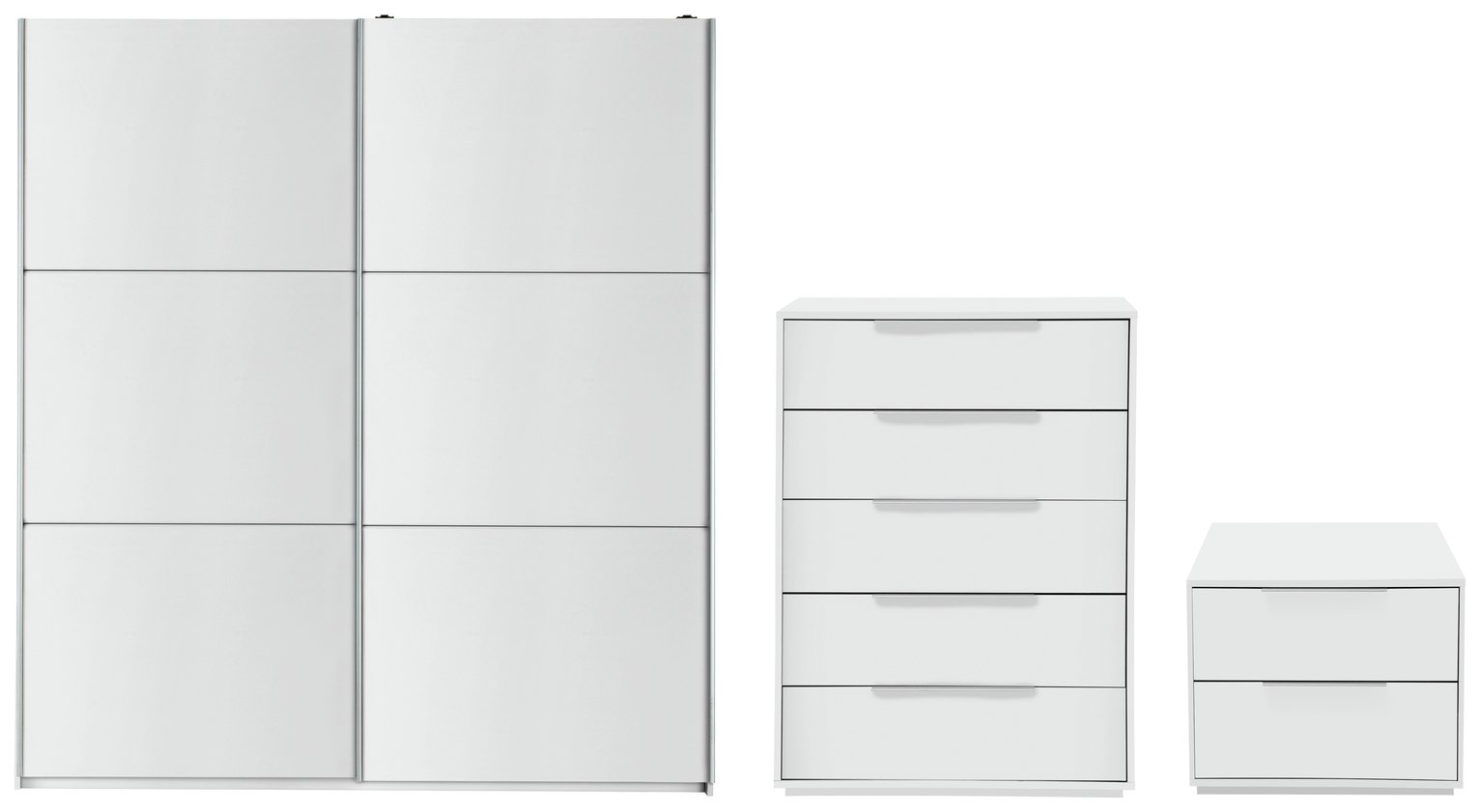 Hygena Bergen 3 Piece Large Wardrobe Package - White